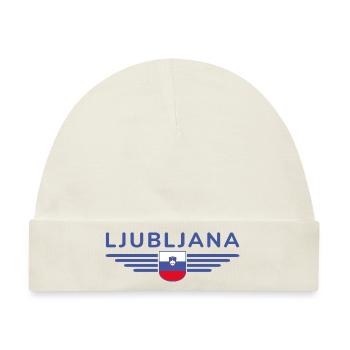 Trendiges Ljubljana Design - Baby Premium Organic Mütze - Naturweiß - Vorne