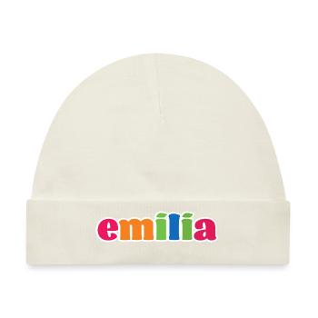 Emilia Geschenk - Baby Premium Organic Mütze - Naturweiß - Vorne