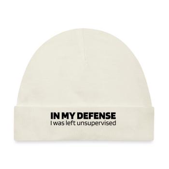 In my defense - I was left unsupervised - Baby Premium Organic Mütze - Naturweiß - Vorne