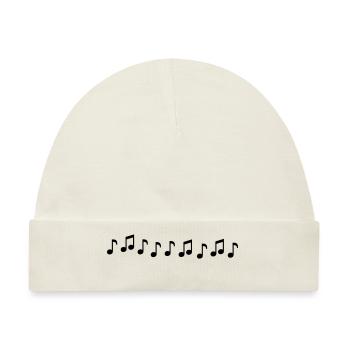 Musiknoten - Baby Premium Organic Mütze - Naturweiß - Vorne