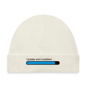 Update wird installiert ... Ladebalken - Baby Premium Organic Mütze - Naturweiß - Vorne