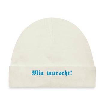 Mia wurscht, 1fb - Baby Premium Organic Mütze - Naturweiß - Vorne