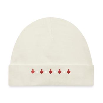 Strickpullover Muster Reihe Weihnachtskugel - Baby Premium Organic Mütze - Naturweiß - Vorne