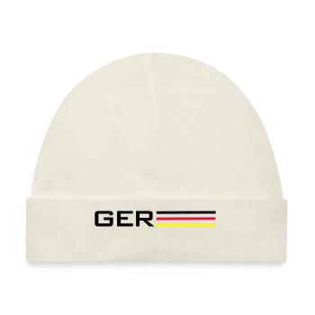 Deutschland GER Symbol - Baby Premium Organic Mütze - Naturweiß - Vorne