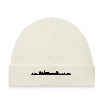 Skyline Lissabon - Baby Premium Organic Mütze - Naturweiß - Vorne