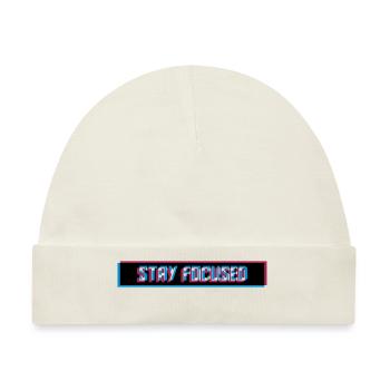 stay focused 3d verschwommen logo roter balken des - Baby Premium Organic Mütze - Naturweiß - Vorne