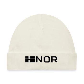 Norwegische Flagge - Baby Premium Organic Mütze - Naturweiß - Vorne