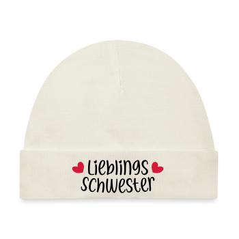 Lieblingsschwester beste Schwester Herz Geschenk - Baby Premium Organic Mütze - Naturweiß - Vorne