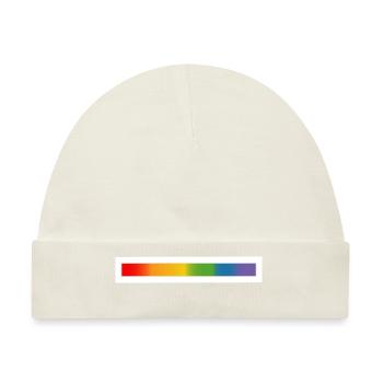 LGBT lgbtqi queer Regenbogen Balken - Baby Premium Organic Mütze - Naturweiß - Vorne