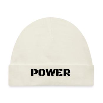 Power - Baby Premium Organic Mütze - Naturweiß - Vorne