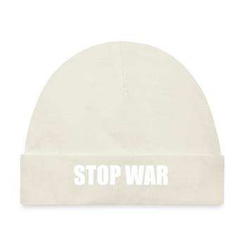 Stop war - Baby Premium Organic Mütze - Naturweiß - Vorne