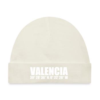 Valencia Koordinaten - Baby Premium Organic Mütze - Naturweiß - Vorne
