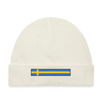Schwedische flagge - Baby Premium Organic Mütze - Naturweiß - Vorne