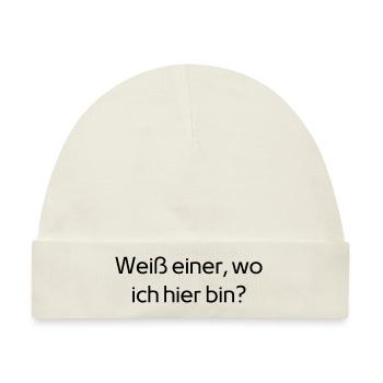 Ohne Orientierung - vom Weg abgekommen - Baby Premium Organic Mütze - Naturweiß - Vorne