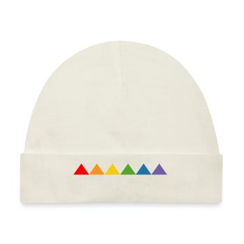 Regenbogen triangle - Baby Premium Organic Mütze - Naturweiß - Vorne