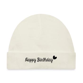 JAHRESTAG. ALLES GUTE ZUM GEBURTSTAG!. ALLES GUTE ZUM GEBURTSTAG!. - Baby Premium Organic Mütze - Naturweiß - Vorne