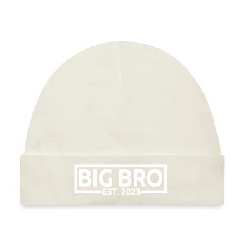 Big Bro Est. 2023 zum Big Brother befördert - Baby Premium Organic Mütze - Naturweiß - Vorne