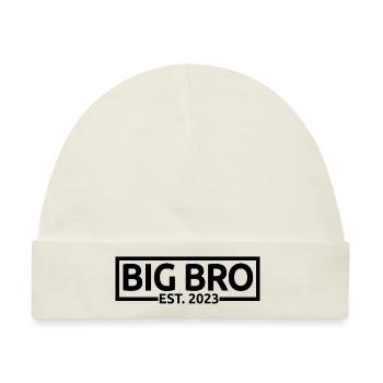 Big Bro Est. 2023 zum Big Brother befördert - Baby Premium Organic Mütze - Naturweiß - Vorne