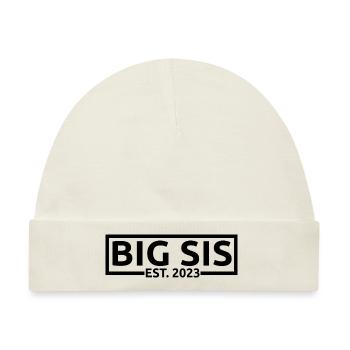 Big Sis Est. 2023 Schwangerschaft zur Big Sister befördert - Baby Premium Organic Mütze - Naturweiß - Vorne