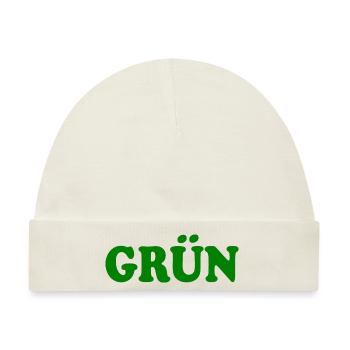 Grün - Baby Premium Organic Mütze - Naturweiß - Vorne