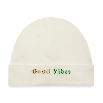Good Vibes - Baby Premium Organic Mütze - Naturweiß - Vorne