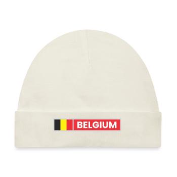Belgische Flagge - Baby Premium Organic Mütze - Naturweiß - Vorne