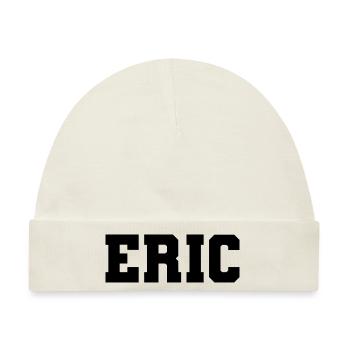 Name - Eric - Baby Premium Organic Mütze - Naturweiß - Vorne