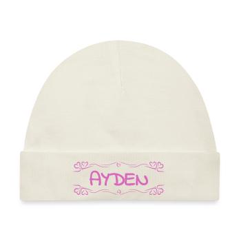 Ayden als Name - Baby Premium Organic Mütze - Naturweiß - Vorne