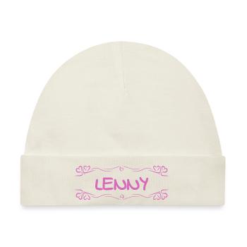 Name Lenny - Baby Premium Organic Mütze - Naturweiß - Vorne