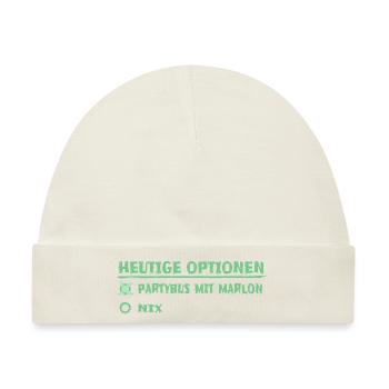 Vorname marlon - Baby Premium Organic Mütze - Naturweiß - Vorne