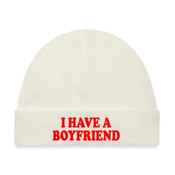 i have a boyfriend - Baby Premium Organic Mütze - Naturweiß - Vorne