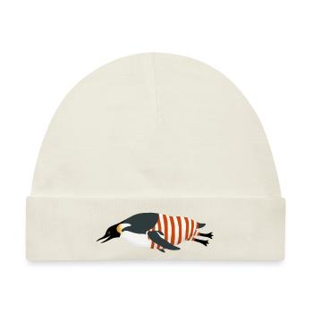 Pinguin im Badeanzug - Baby Premium Organic Mütze - Naturweiß - Vorne
