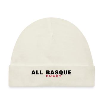 ALL BASKEN Rugby v1 (2c) - Baby Premium Organic Mütze - Naturweiß - Vorne