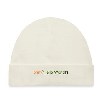 Hello World Python - Baby Premium Organic Mütze - Naturweiß - Vorne