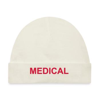 Medical Font Print - Baby Premium Organic Mütze - Naturweiß - Vorne