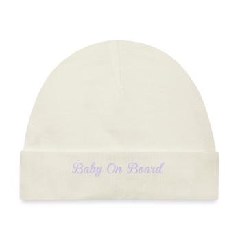 Baby On Board - Baby Premium Organic Mütze - Naturweiß - Vorne