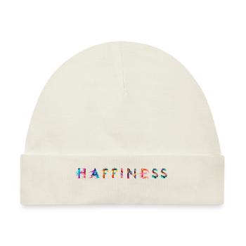Glück, Happiness - Baby Premium Organic Mütze - Naturweiß - Vorne