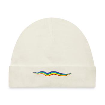 Regenbogen Linie, artwork - Baby Premium Organic Mütze - Naturweiß - Vorne
