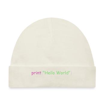 Hello World Programmierung Python C ++ C # - Baby Premium Organic Mütze - Naturweiß - Vorne
