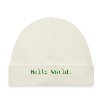 Hello World ! - Baby Premium Organic Mütze - Naturweiß - Vorne