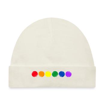 Farbig Kreise im Vintage Design - Baby Premium Organic Mütze - Naturweiß - Vorne