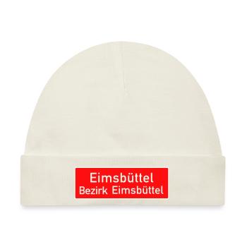 Eimsbüttel - Orts Bezirksschild Hamburg - Baby Premium Organic Mütze - Naturweiß - Vorne