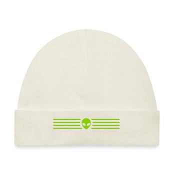 Linien Striche Alien Design - Baby Premium Organic Mütze - Naturweiß - Vorne