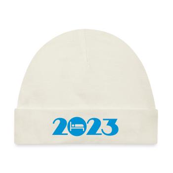 Schlaf 2023, Ausschlafen 2023 - Baby Premium Organic Mütze - Naturweiß - Vorne