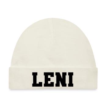 Name - Leni - Baby Premium Organic Mütze - Naturweiß - Vorne