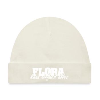 Geschenk für Flora - Baby Premium Organic Mütze - Naturweiß - Vorne