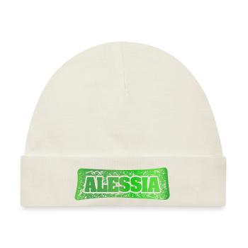 Vorname Alessia - Baby Premium Organic Mütze - Naturweiß - Vorne