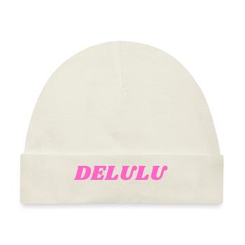 DELULU, Pink - Baby Premium Organic Mütze - Naturweiß - Vorne