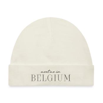 Belgien T-Shirt: Mode & Pralinen, pure Eleganz - Baby Premium Organic Mütze - Naturweiß - Vorne
