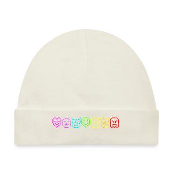 Lustige Emotionen Regenbogenfarbe Emoticon - Baby Premium Organic Mütze - Naturweiß - Vorne